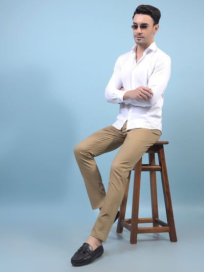 Men's Beige Printed Trousers-Men Trousers-Crimsoune Club