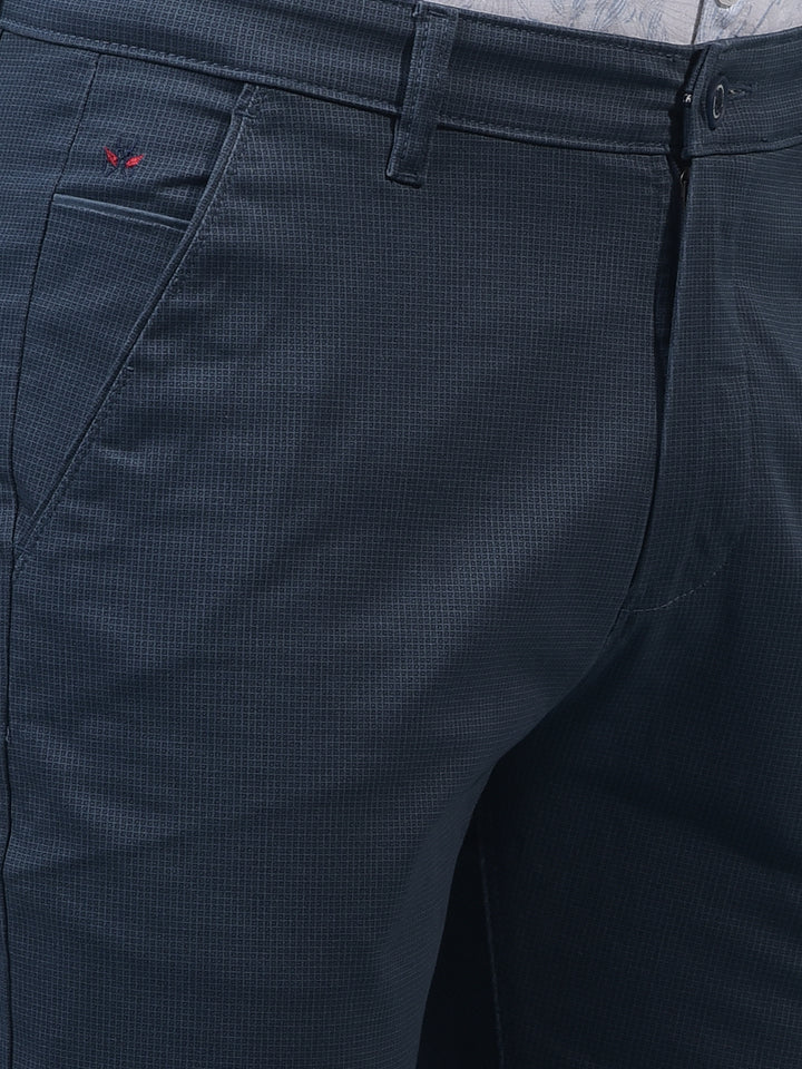 Men's Blue Printed Trousers-Men Trousers-Crimsoune Club