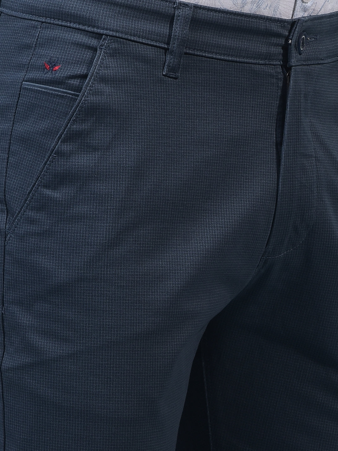 Men's Blue Printed Trousers-Men Trousers-Crimsoune Club