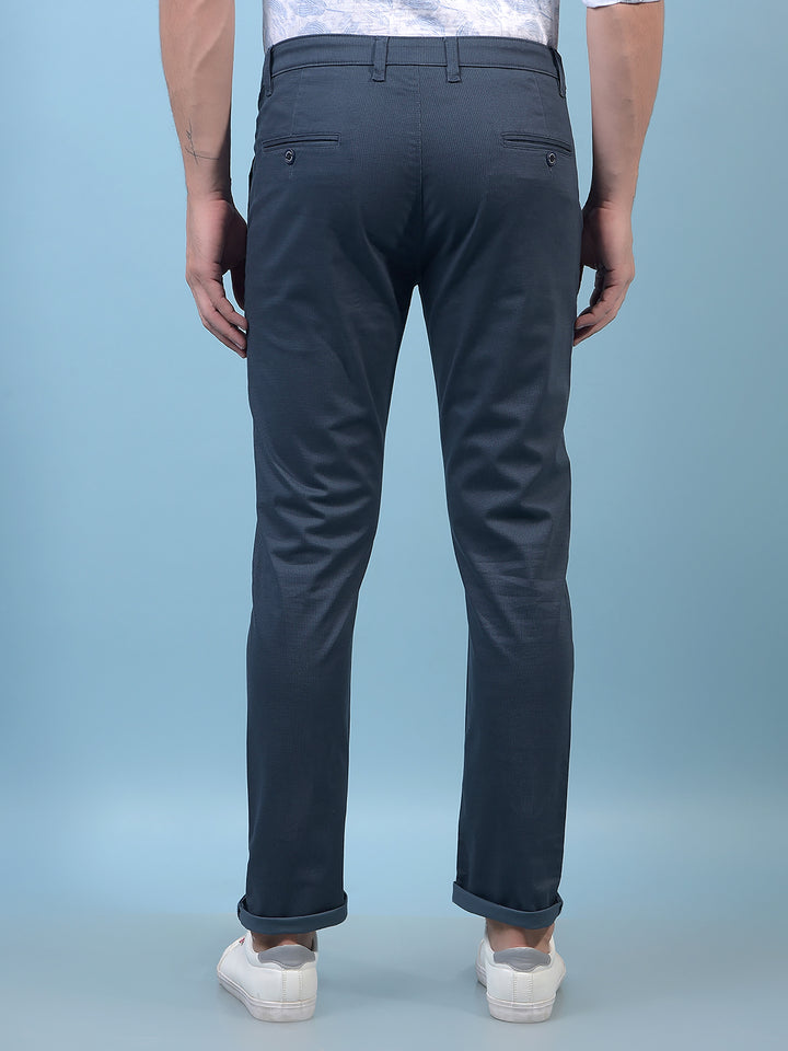 Men's Blue Printed Trousers-Men Trousers-Crimsoune Club