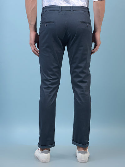 Men's Blue Printed Trousers-Men Trousers-Crimsoune Club