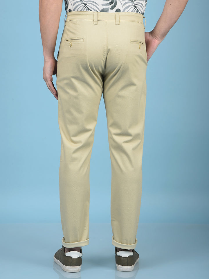 Beige Printed Trousers-Men Trousers-Crimsoune Club