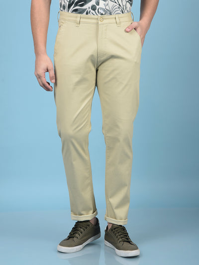 Beige Printed Trousers-Men Trousers-Crimsoune Club