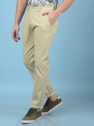 Beige Printed Trousers-Men Trousers-Crimsoune Club
