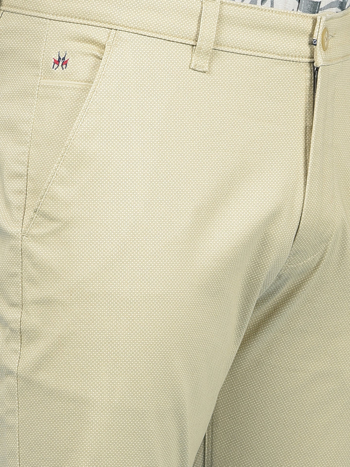 Beige Printed Trousers-Men Trousers-Crimsoune Club