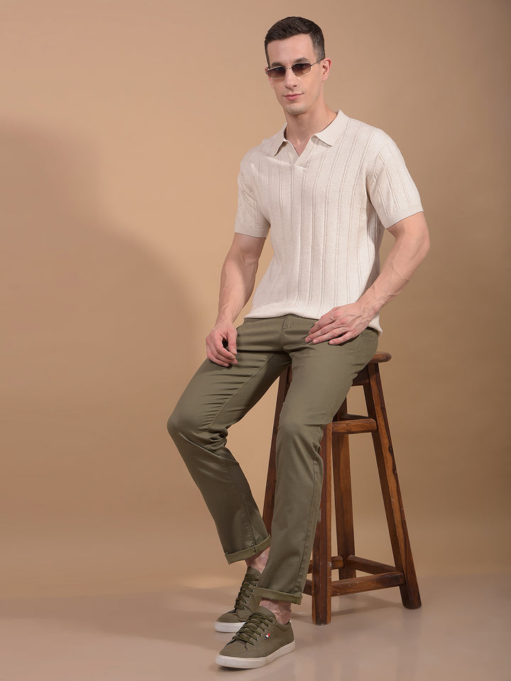 Olive Printed Trousers-Men Trousers-Crimsoune Club