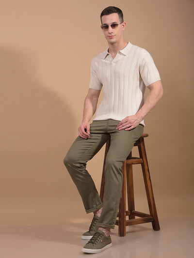 Olive Printed Trousers-Men Trousers-Crimsoune Club
