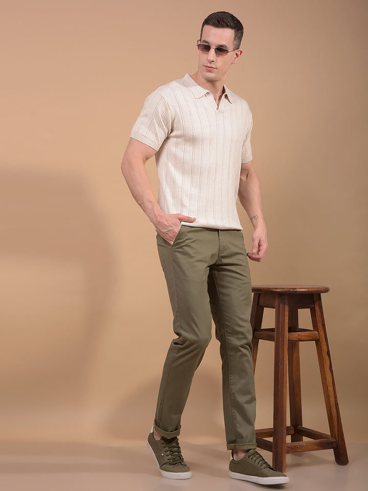 Olive Printed Trousers-Men Trousers-Crimsoune Club