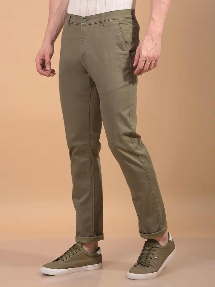 Olive Printed Trousers-Men Trousers-Crimsoune Club