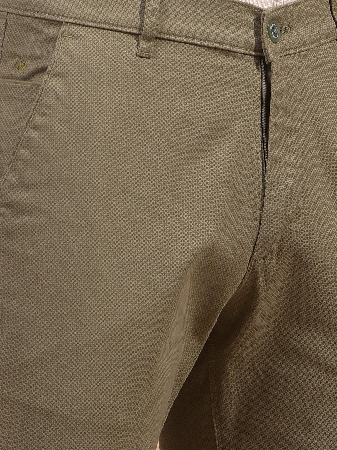 Olive Printed Trousers-Men Trousers-Crimsoune Club