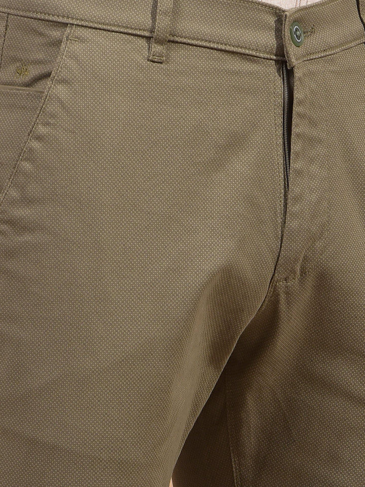 Olive Printed Trousers-Men Trousers-Crimsoune Club