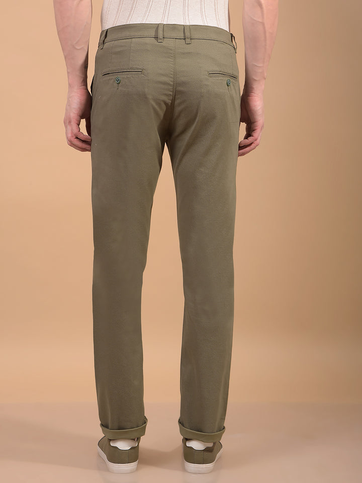 Olive Printed Trousers-Men Trousers-Crimsoune Club