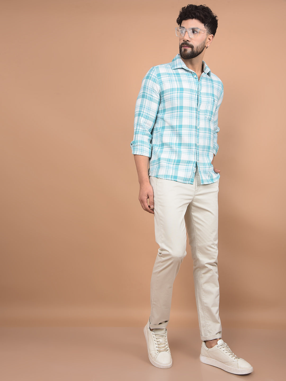 Beige Trousers-Men Trousers-Crimsoune Club
