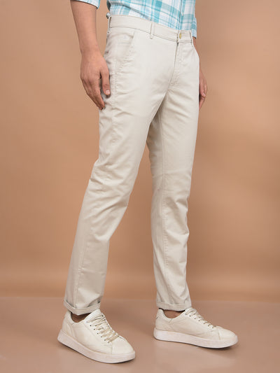 Beige Trousers-Men Trousers-Crimsoune Club