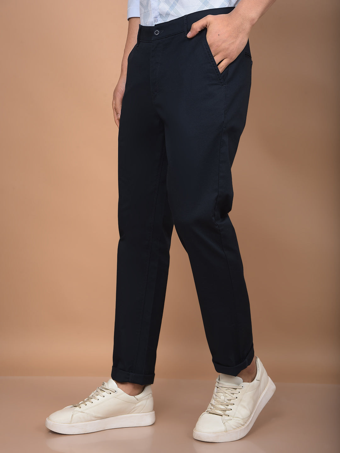 Navy Blue Trousers-Men Trousers-Crimsoune Club