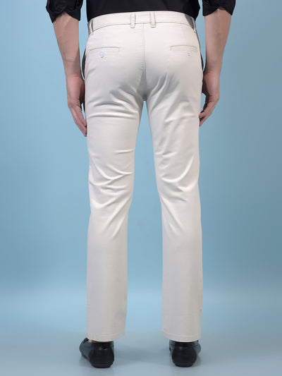 Men's Beige Straight Trousers-Men Trousers-Crimsoune Club