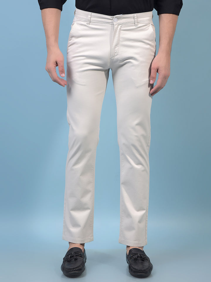 Men's Beige Straight Trousers-Men Trousers-Crimsoune Club