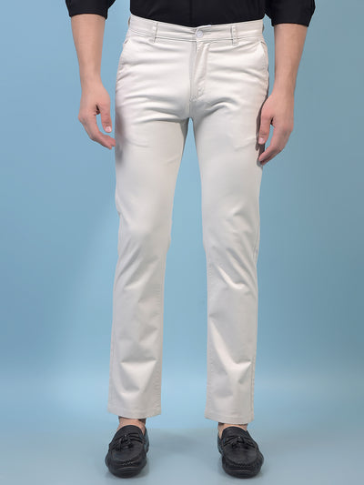 Men's Beige Straight Trousers-Men Trousers-Crimsoune Club