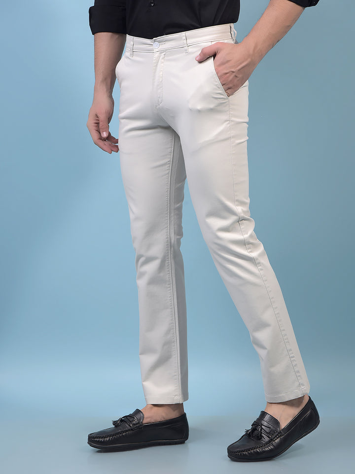 Men's Beige Straight Trousers-Men Trousers-Crimsoune Club