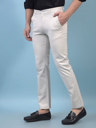 Men's Beige Straight Trousers-Men Trousers-Crimsoune Club