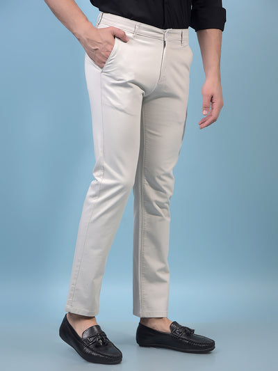 Men's Beige Straight Trousers-Men Trousers-Crimsoune Club