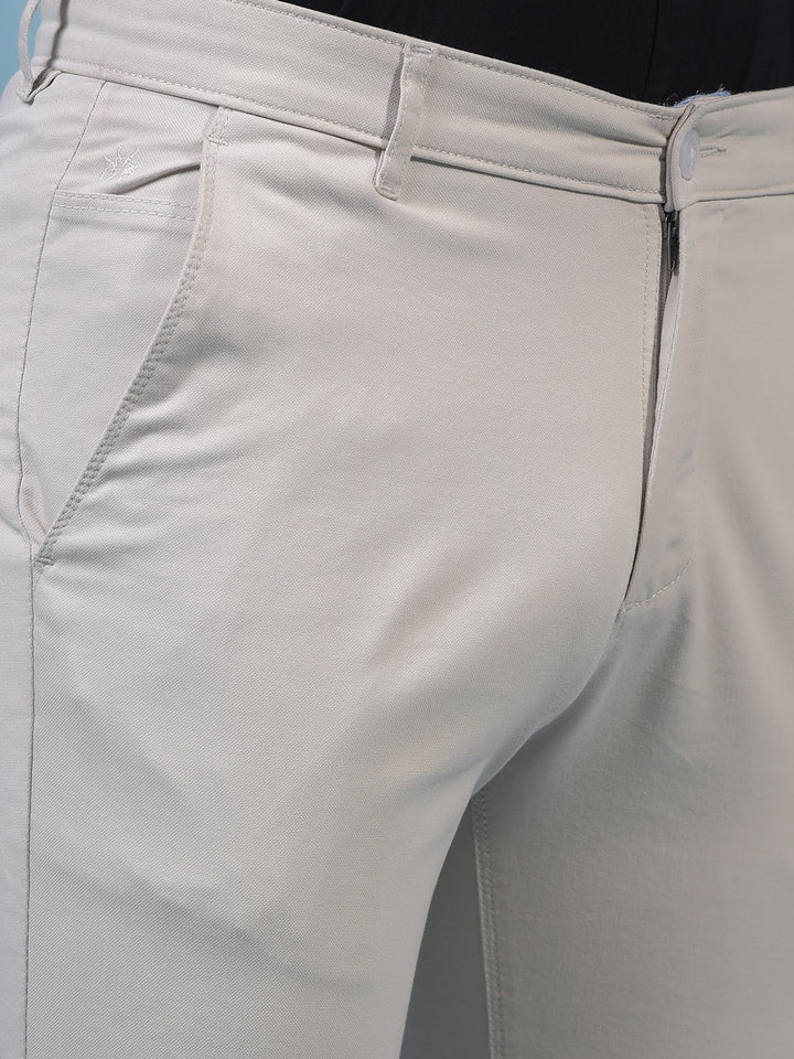 Men's Beige Straight Trousers-Men Trousers-Crimsoune Club