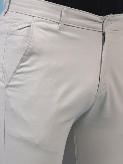Men's Beige Straight Trousers-Men Trousers-Crimsoune Club