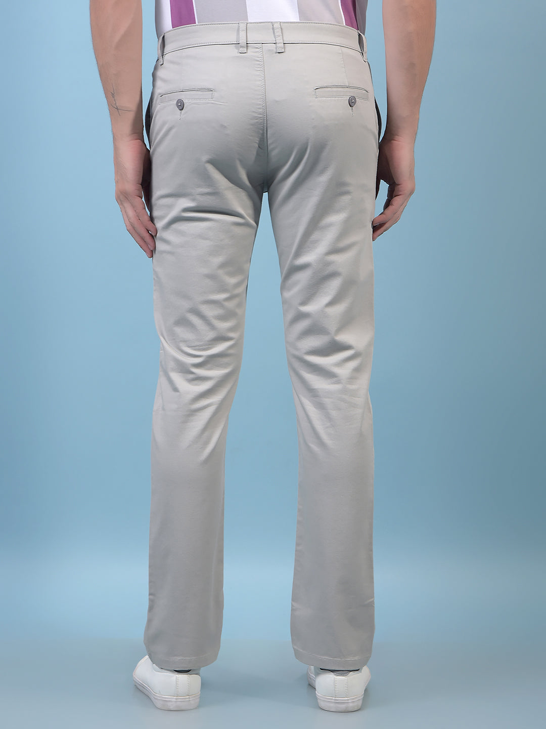 Men's Grey Straight Trousers-Men Trousers-Crimsoune Club