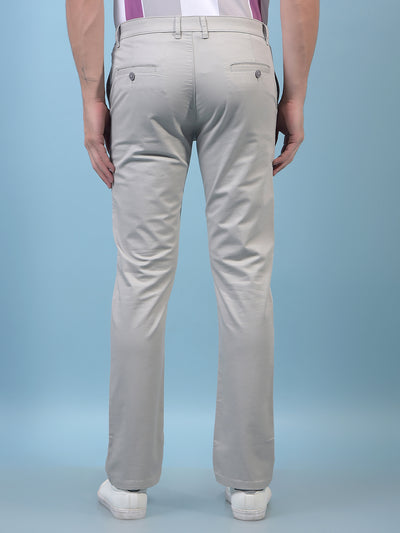 Men's Grey Straight Trousers-Men Trousers-Crimsoune Club