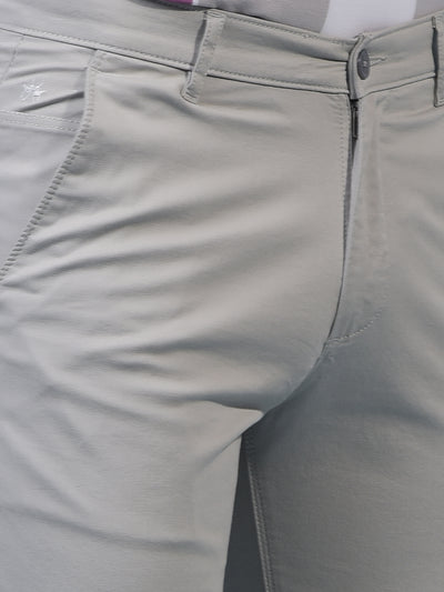 Men's Grey Straight Trousers-Men Trousers-Crimsoune Club