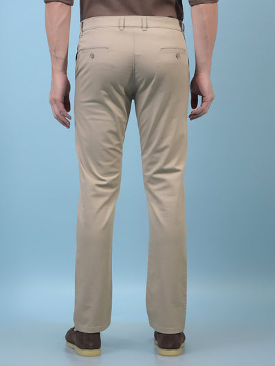 Men's Khaki Straight Trousers-Men Trousers-Crimsoune Club