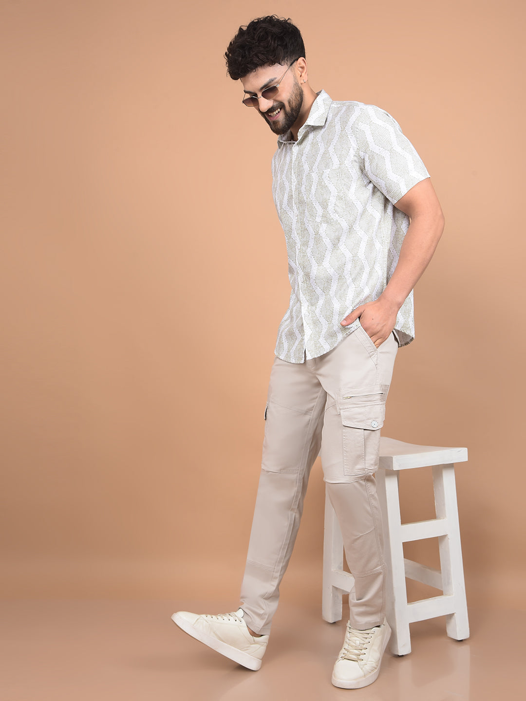 Grey Cargo Trousers-Men Trousers-Crimsoune Club