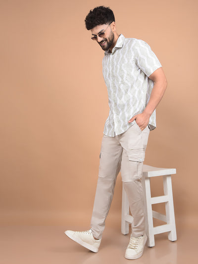 Grey Cargo Trousers-Men Trousers-Crimsoune Club