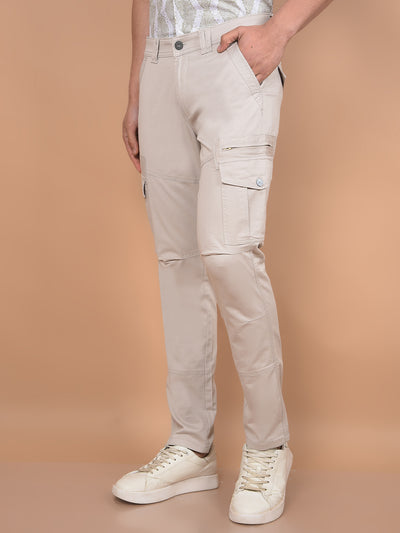 Grey Cargo Trousers-Men Trousers-Crimsoune Club