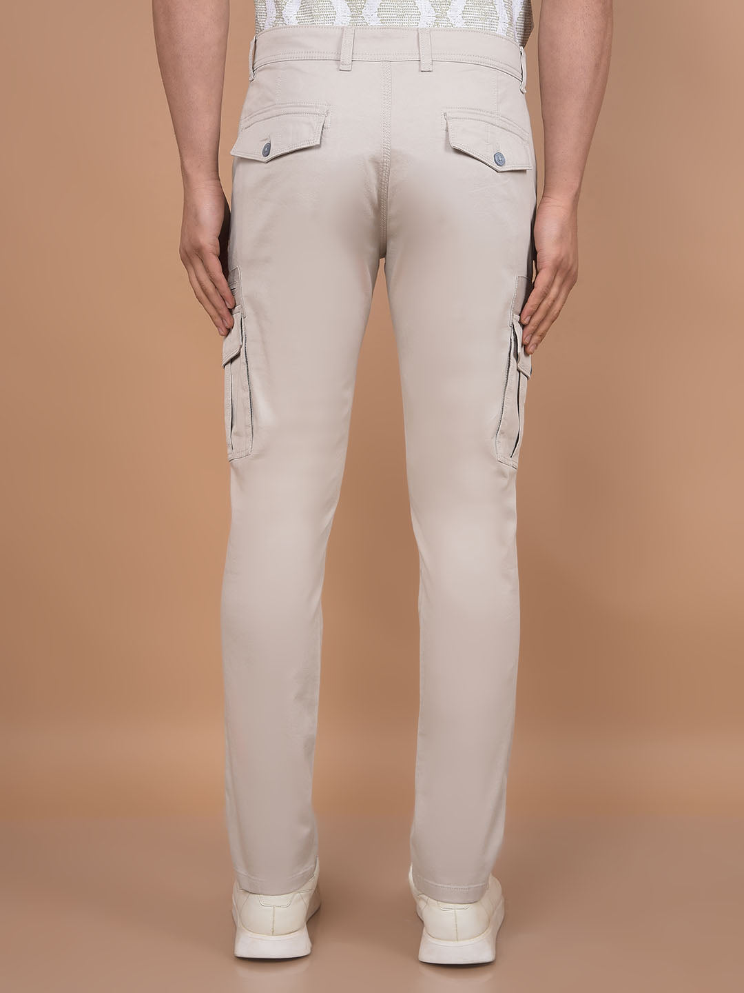 Grey Cargo Trousers-Men Trousers-Crimsoune Club