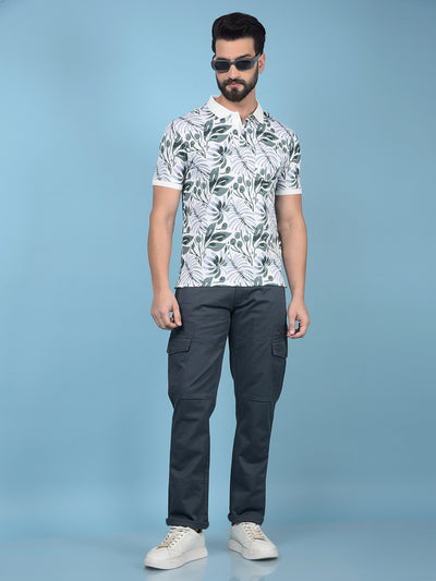 Grey Cargo Trousers-Men Trousers-Crimsoune Club
