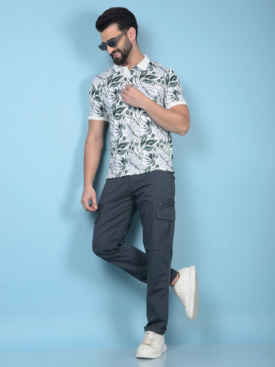 Grey Cargo Trousers-Men Trousers-Crimsoune Club