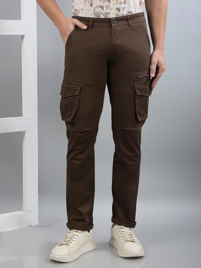 Brown Cargo Trousers-Men Trousers-Crimsoune Club