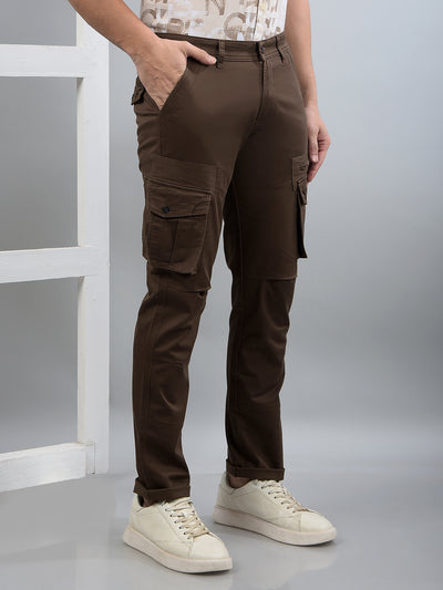 Brown Cargo Trousers-Men Trousers-Crimsoune Club