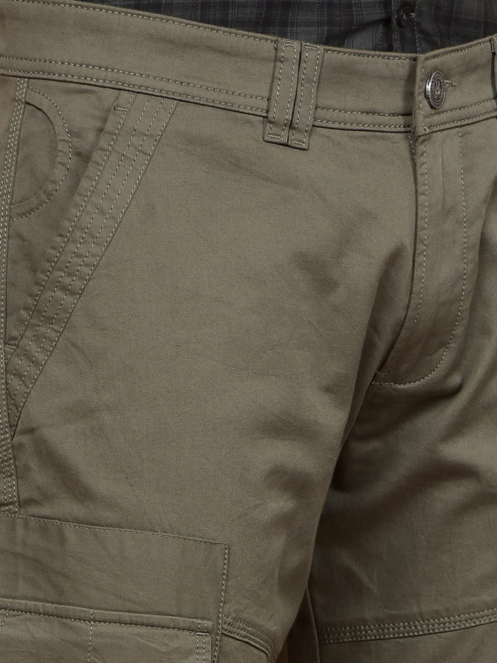 Olive Cargo Trousers-Men Trousers-Crimsoune Club