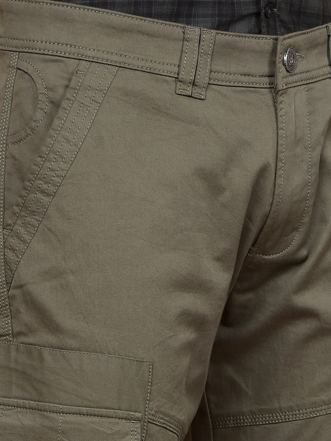 Olive Cargo Trousers-Men Trousers-Crimsoune Club