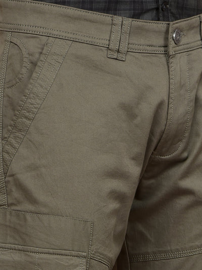 Olive Cargo Trousers-Men Trousers-Crimsoune Club