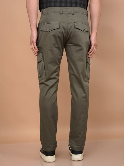 Olive Cargo Trousers-Men Trousers-Crimsoune Club