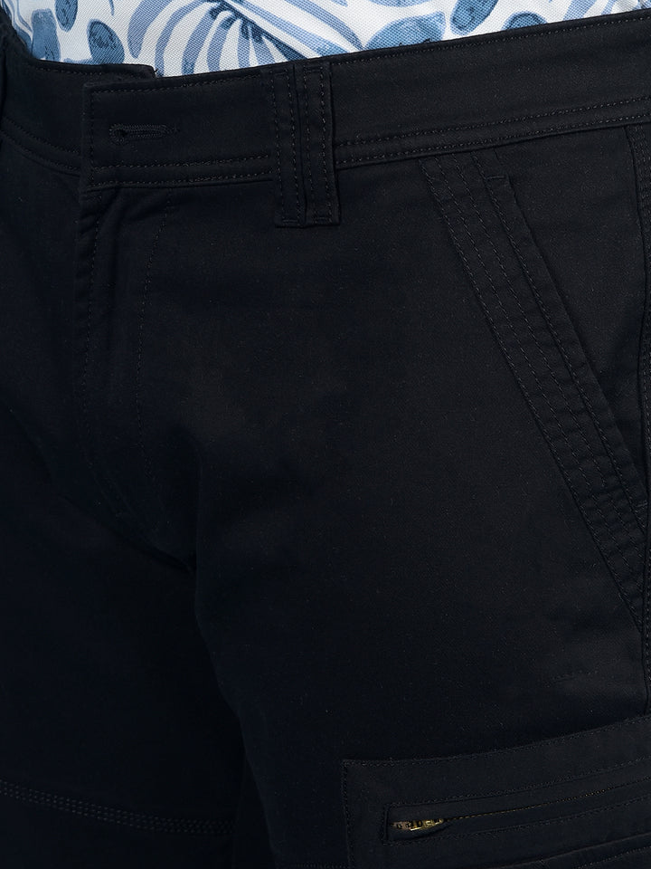 Black Cargo Trousers-Men Trousers-Crimsoune Club