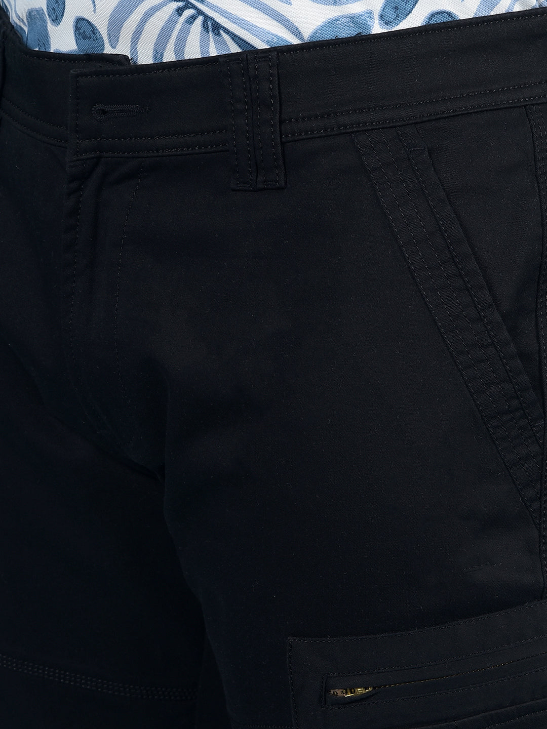 Black Cargo Trousers-Men Trousers-Crimsoune Club