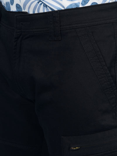 Black Cargo Trousers-Men Trousers-Crimsoune Club