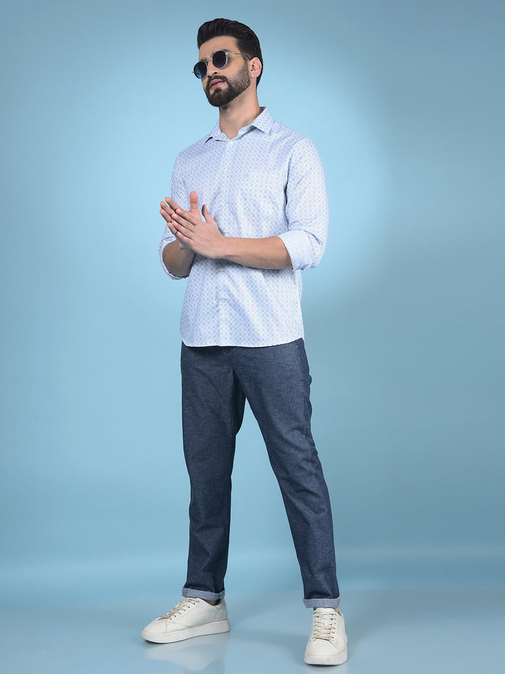 Navy Blue Linen Trousers-Men Trousers-Crimsoune Club