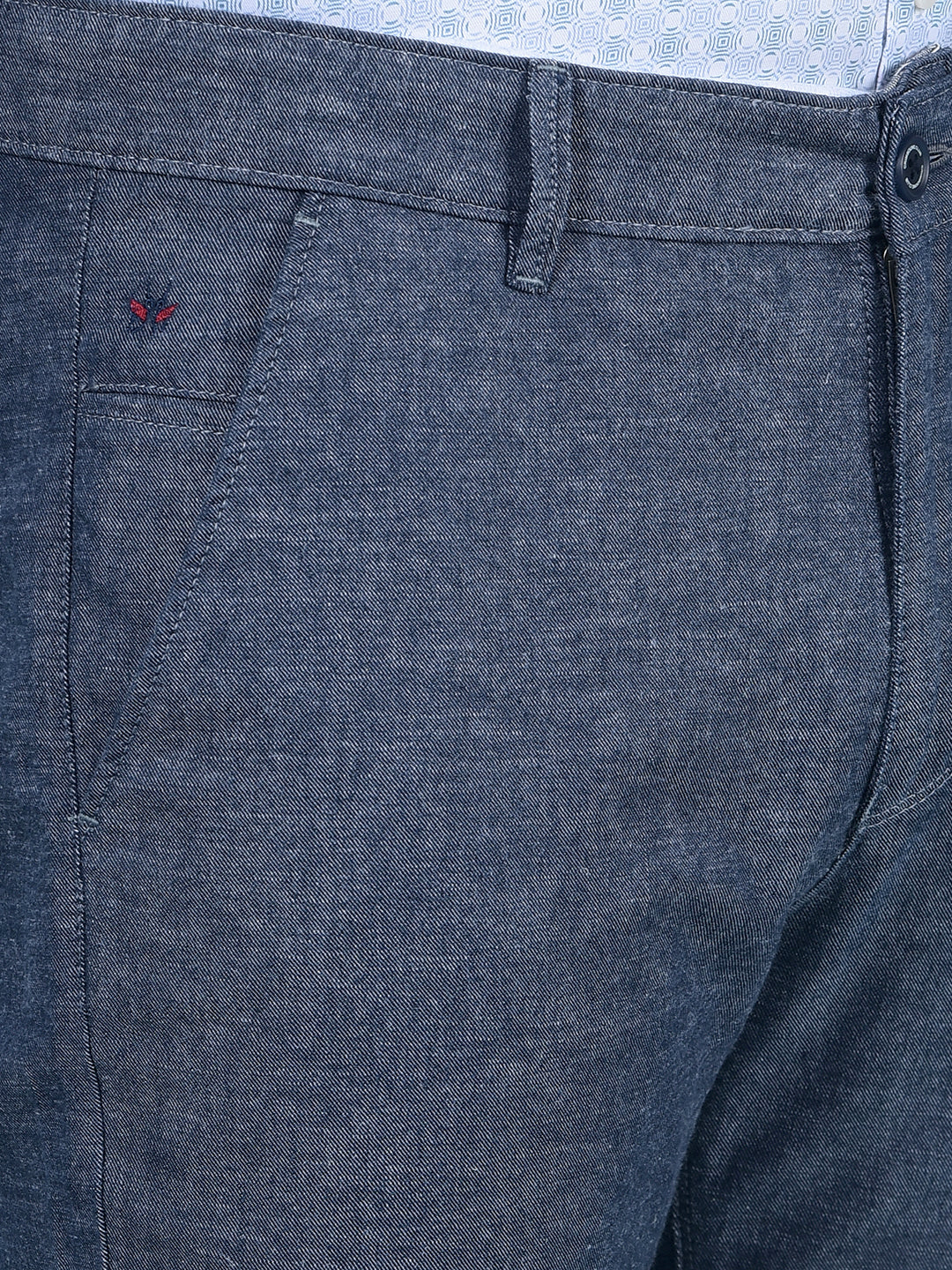 Navy Blue Linen Trousers-Men Trousers-Crimsoune Club