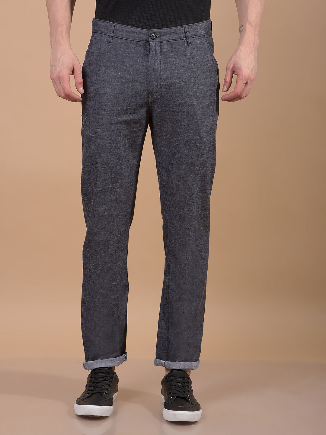 Black Linen Trousers-Men Trousers-Crimsoune Club