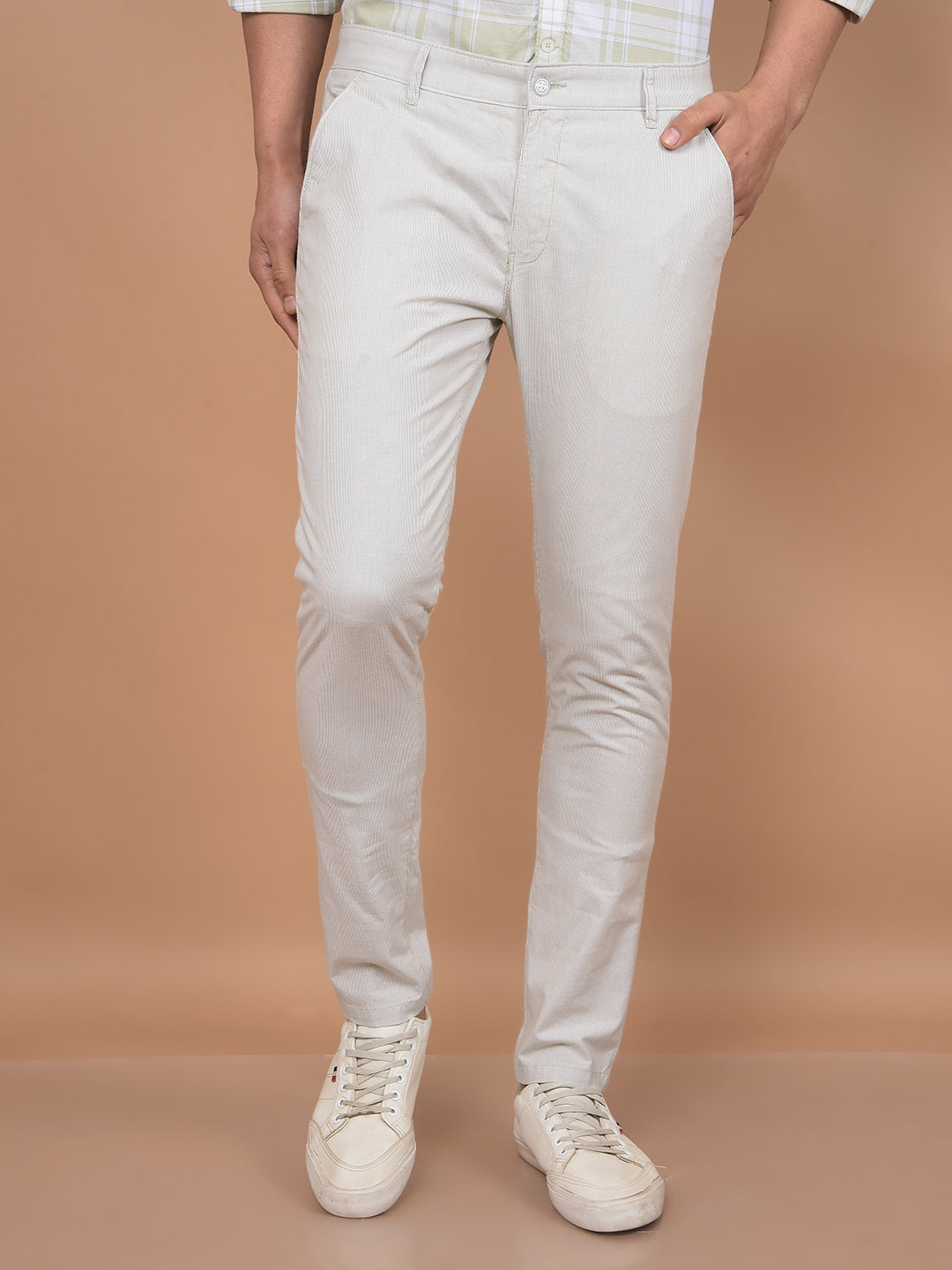 Olive Textured Trousers-Men Trousers-Crimsoune Club